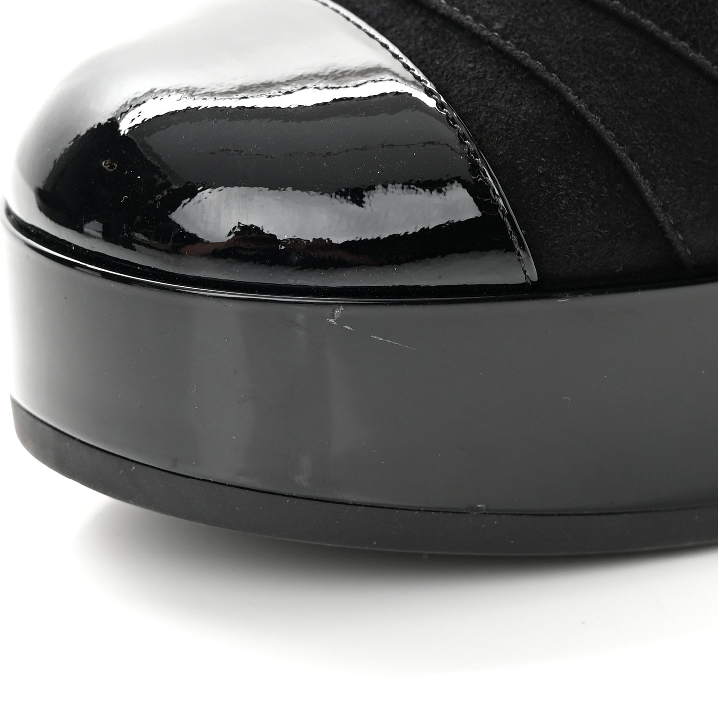 Patent Suede CC Platform Pumps 37.5 Black