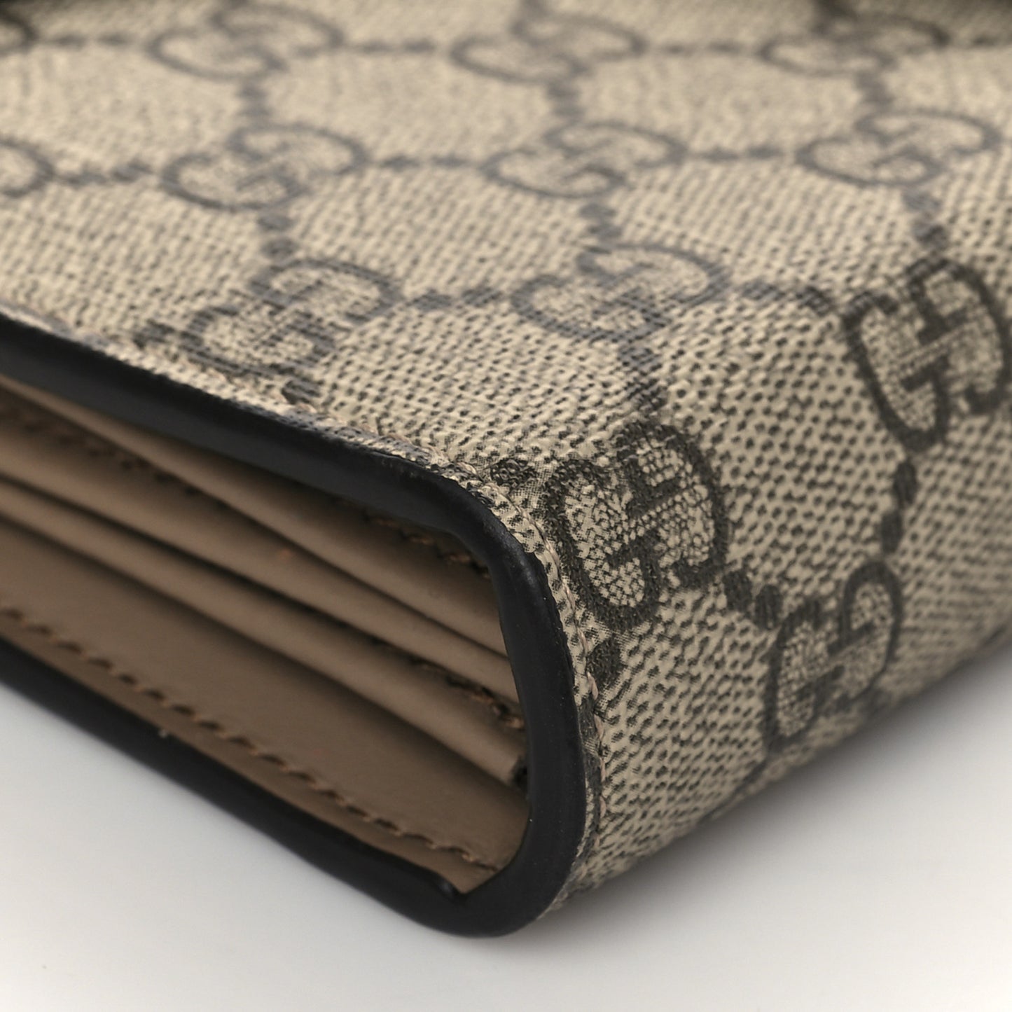 GG Supreme Monogram Mini Dionysus Chain Wallet Beige Black