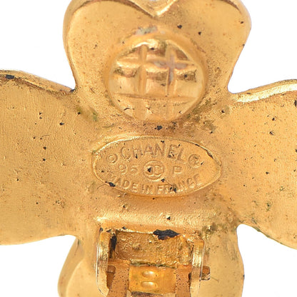Chanel CC Clover Clip On Earrings Gold 4 of 5