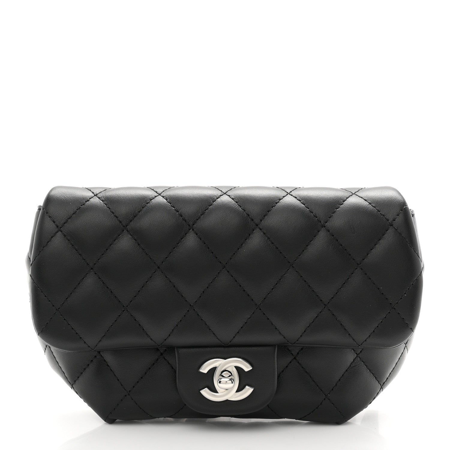 Chanel Calfskin Quilted CC Uniform Flap Belt Bag Black 1 of 11