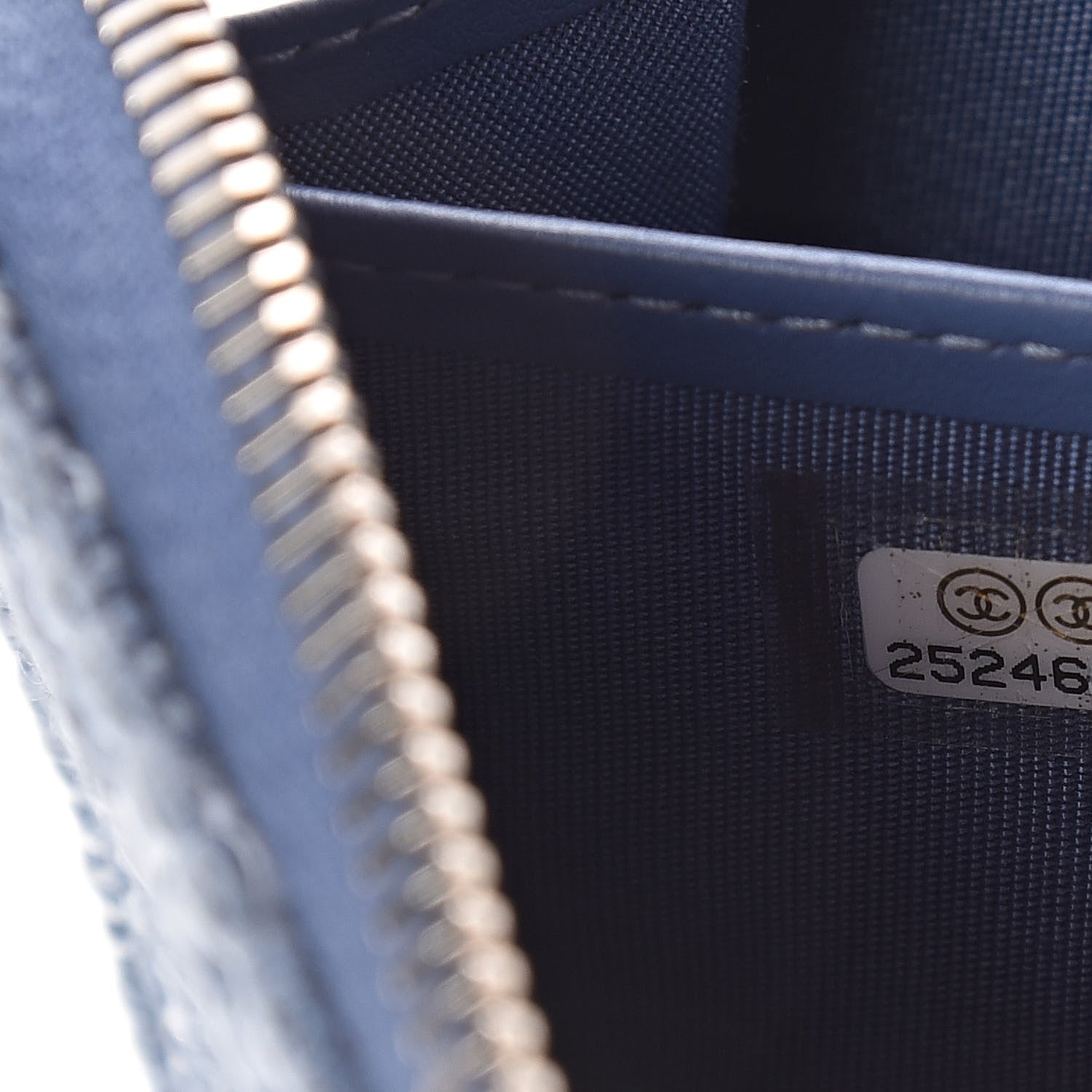 Chanel Canvas Deauville Large Zip Around Wallet Blue 8 of 8