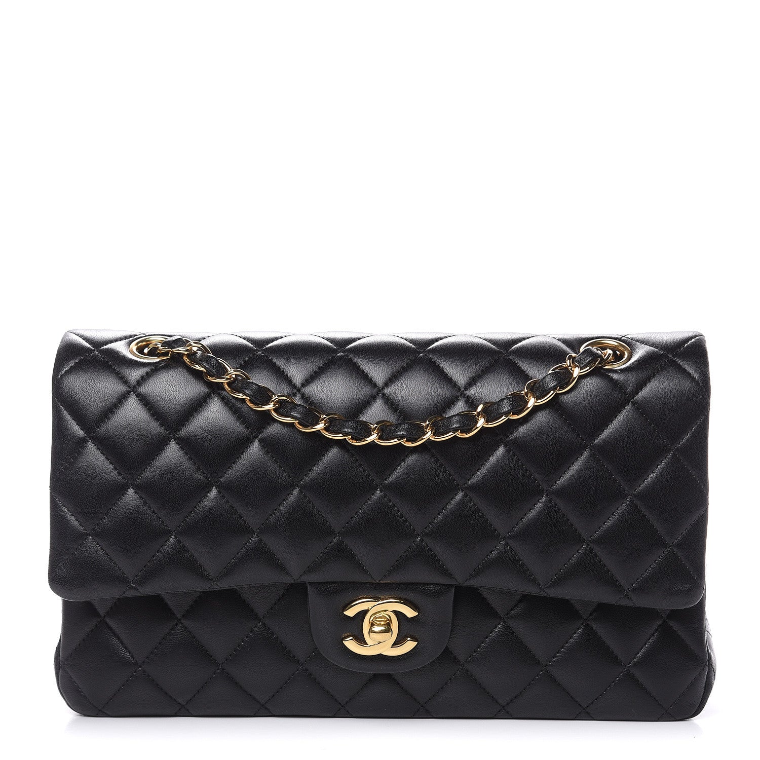 Chanel Lambskin Quilted Medium Double Flap Black 1 of 15