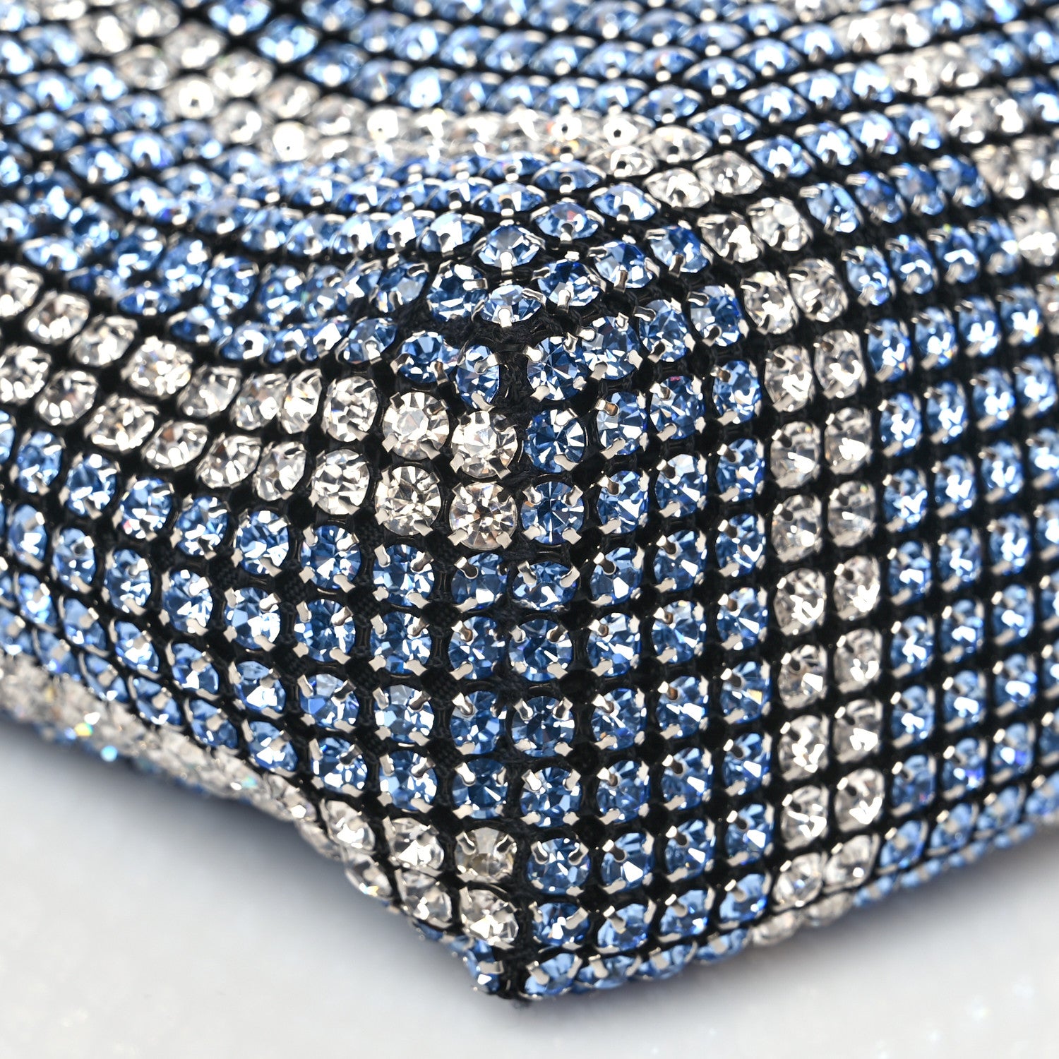 Alexander Wang Mesh Crystal Rhinestone Mini Heiress Pouch Blue Light 6 of 7