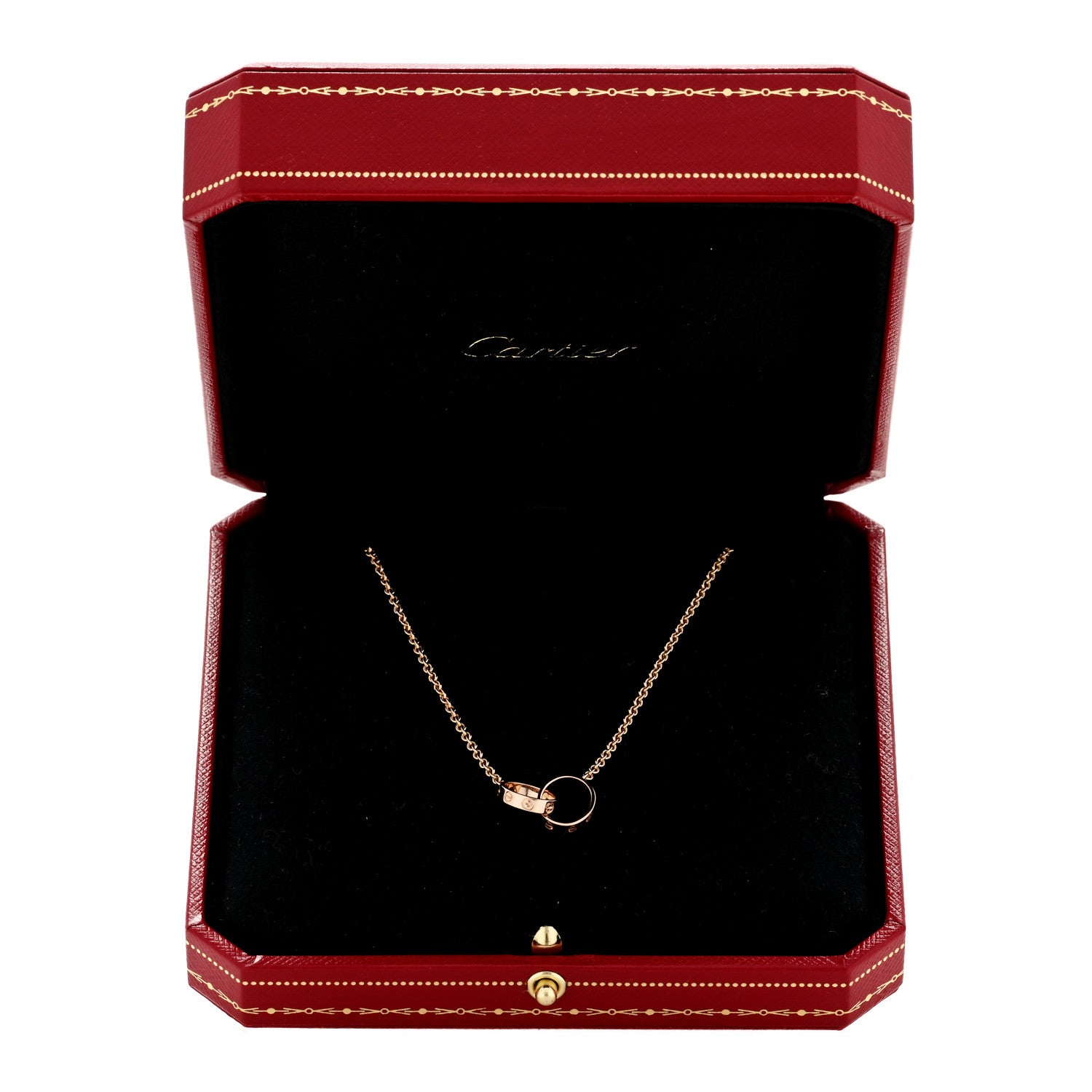 Cartier 18K Pink Gold Interlocking LOVE Necklace 5 of 5