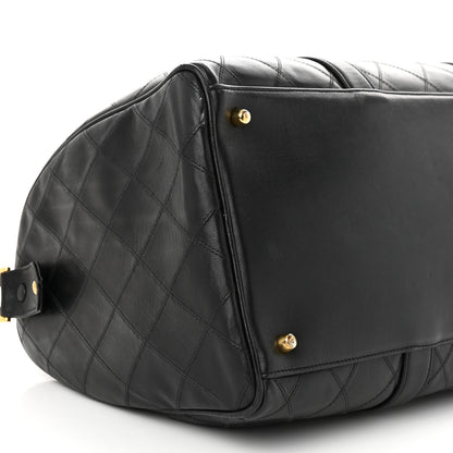 Chanel Calfskin Diamond Stitched Duffle Bag Black 8 of 13