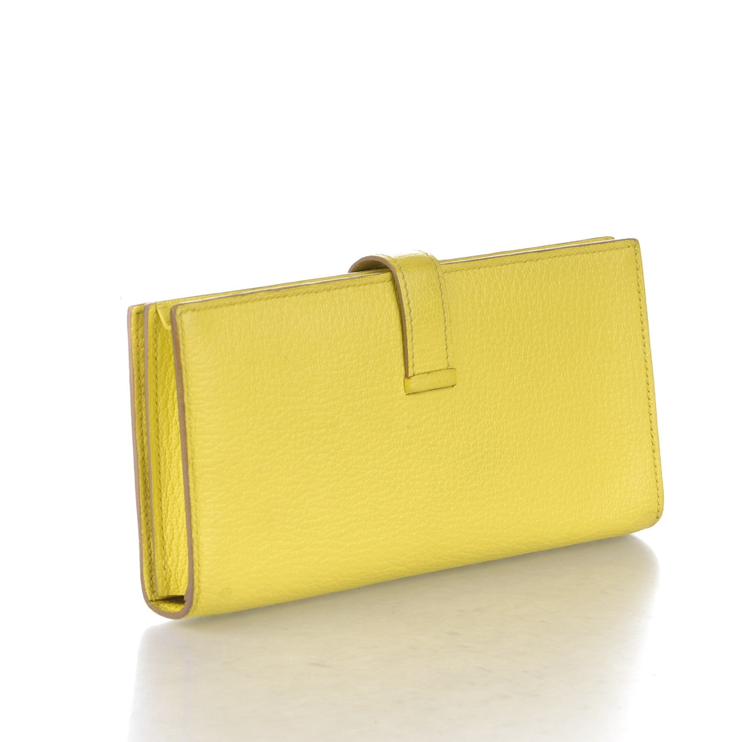 Hermes Chevre Mysore Bearn Gusset Wallet Lime 3 of 7
