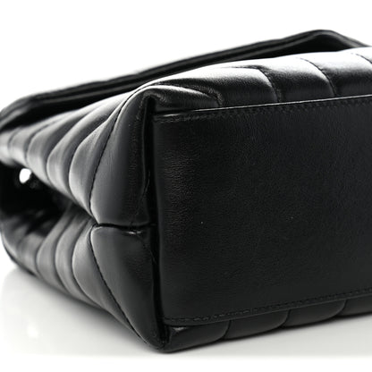 Saint Laurent Calfskin Y Quilted Monogram Monochrome Small Loulou Chain Satchel Black 8 of 9
