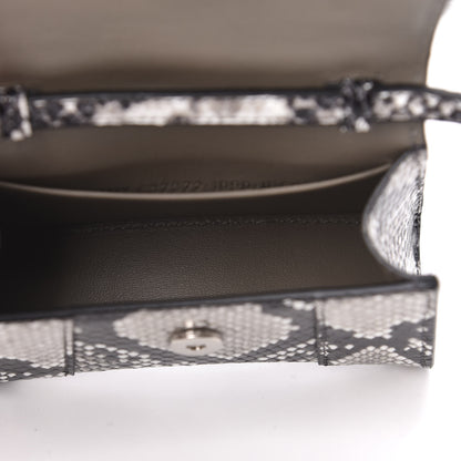 Balenciaga Shiny Calfskin Python Effect Hourglass Top Handle Bag Mini Black White 4 of 10