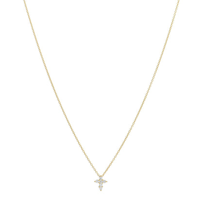 Roberto Coin 18K Yellow Gold Diamond Tiny Treasures Baby Cross Pendant Necklace 1 of 4