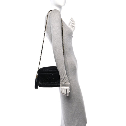 Chanel Lambskin Quilted Tassel Camera Case Black 2 of 11