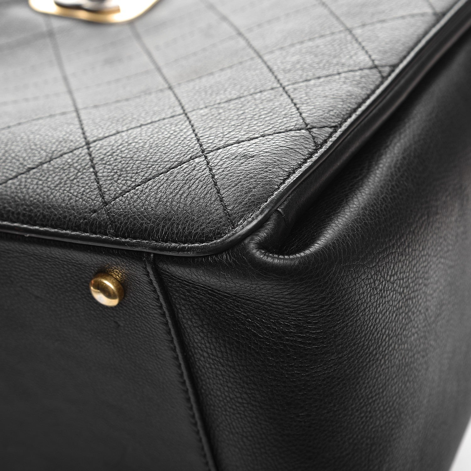 Chanel Calfskin Stitched Large Straight Lines Shopping Tote Black 9 of 13