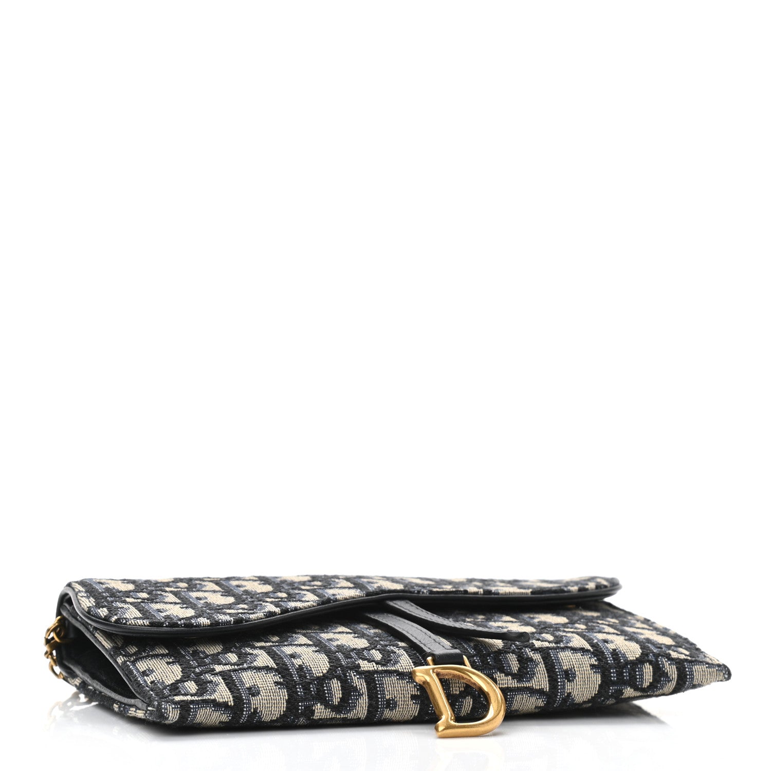 Christian Dior Oblique Saddle Chain Long Wallet Blue 4 of 10