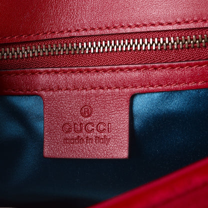 Gucci Velvet Matelasse Medium GG Marmont Shoulder Bag Hibiscus Red 8 of 9