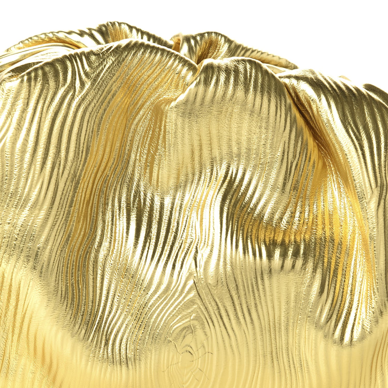 Bottega Veneta Metallic Bark Calfskin Embossed The Pouch Oversized Clutch Oro 9 of 9