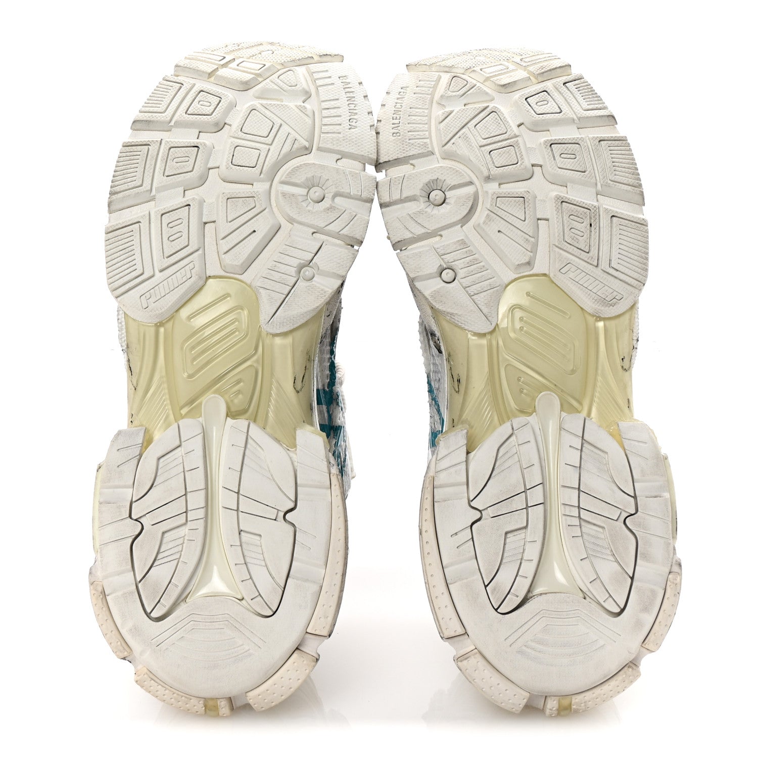 Balenciaga Mesh Rubber Graffiti Mens Runner Sneakers 42 White Blue 6 of 9