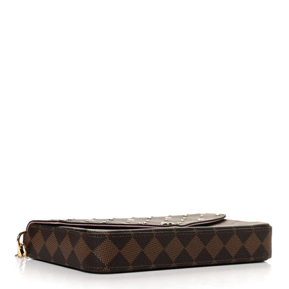 Louis Vuitton Damier Ebene Studded Pochette Felicie Chain Wallet 4 of 12