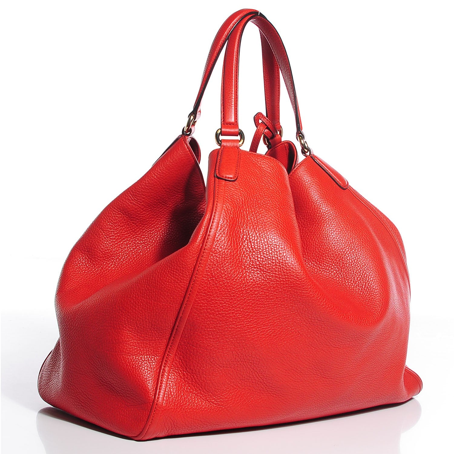 Gucci Pebbled Calfskin Large Soho Shoulder Bag Sun Orange 3 of 9