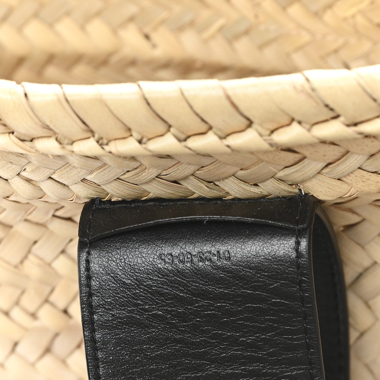 Raffia Smooth Calfskin Medium Sense Basket Black