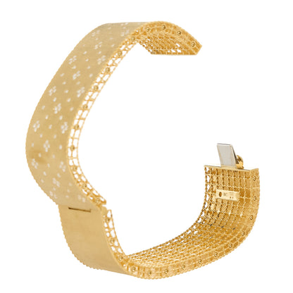 Roberto Coin 18K Yellow Gold Diamond Wide Princess Bangle Bracelet 4 of 5
