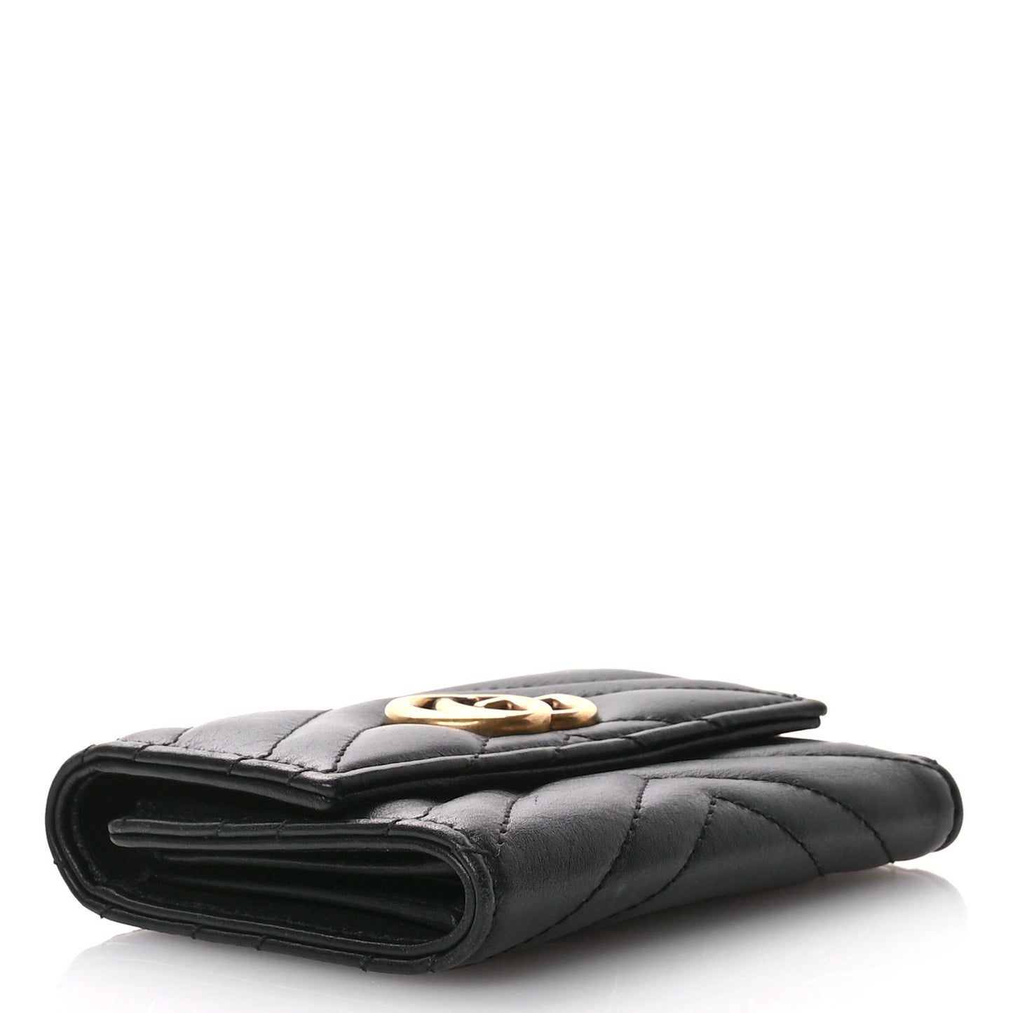 Calfskin Matelasse GG Marmont Wallet Black