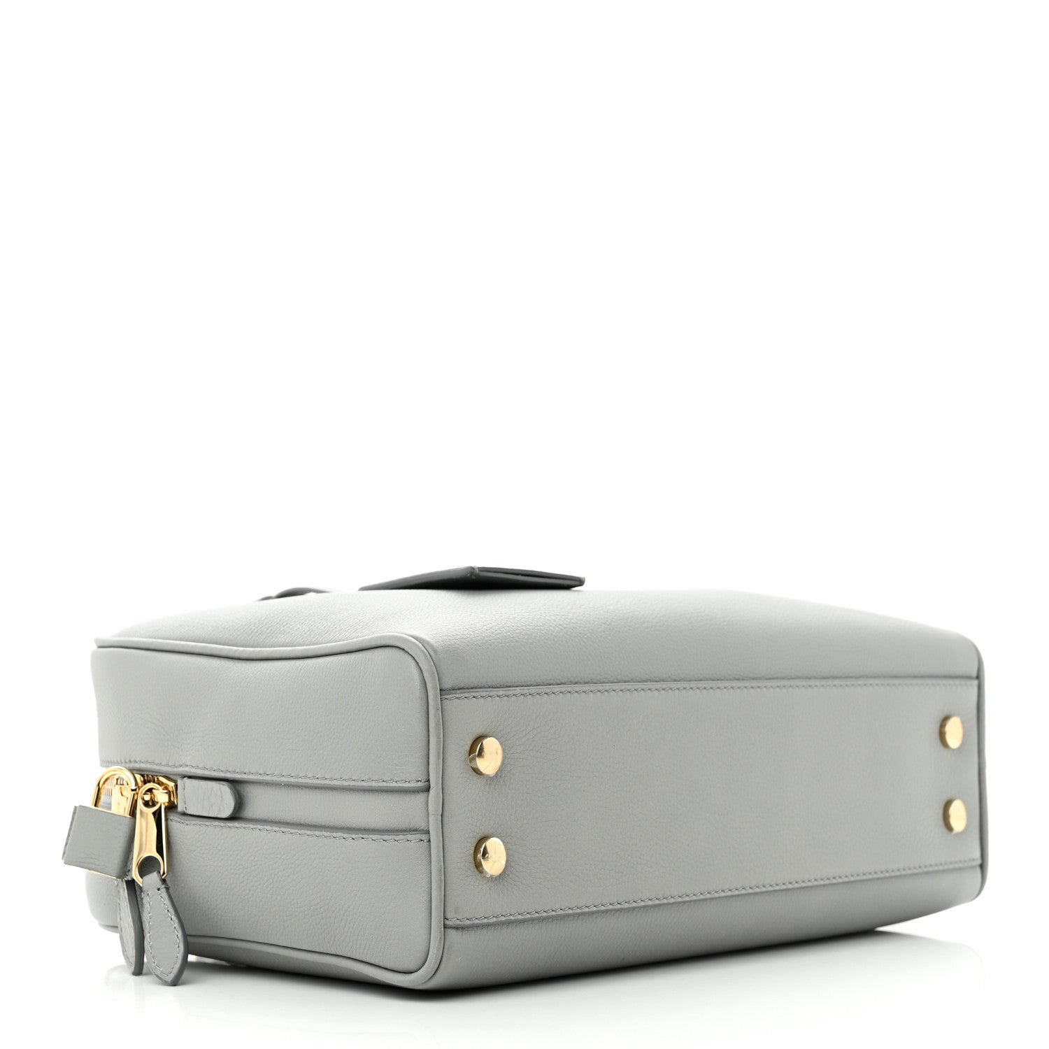 Burberry Soft Grain Calfskin Half Cube Bag Bright Cloud Grey 4 of 11