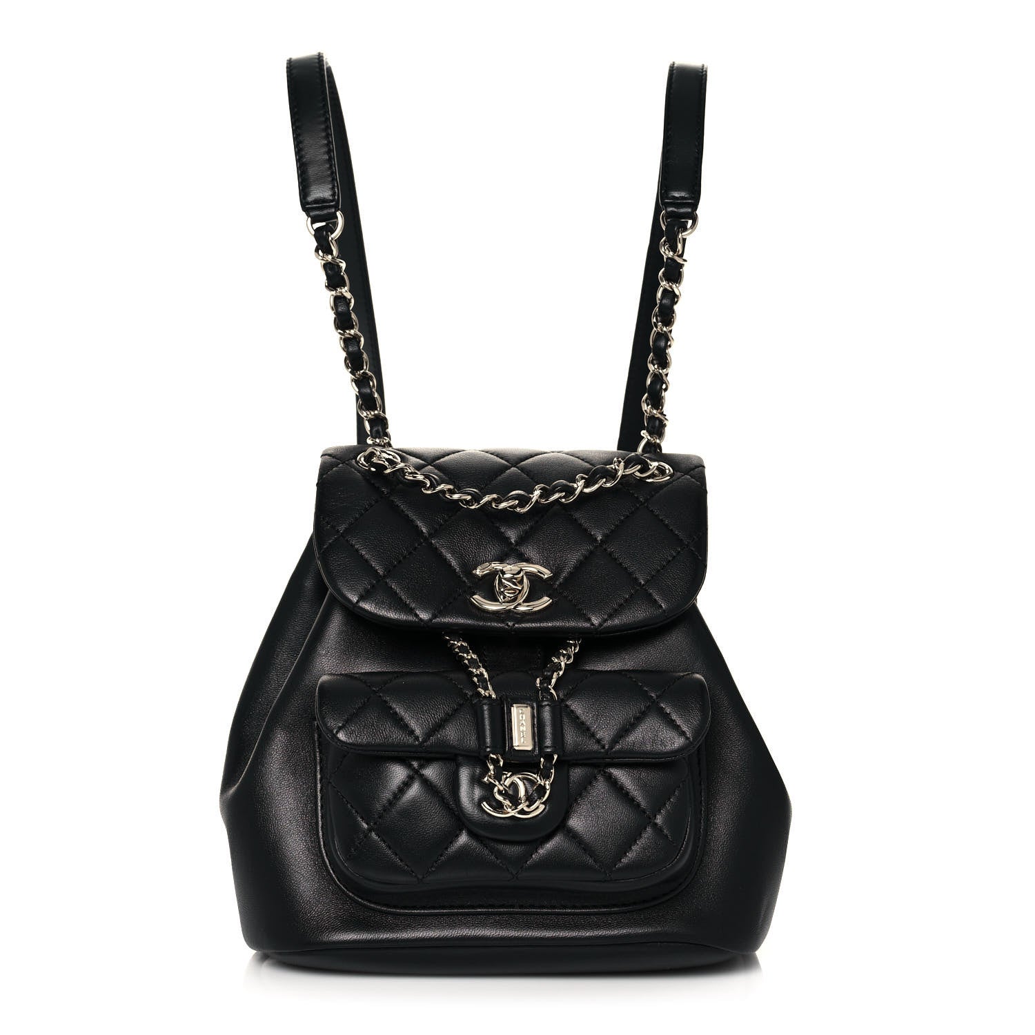 Chanel Lambskin Quilted Small Duma Drawstring Backpack Black 1 of 13