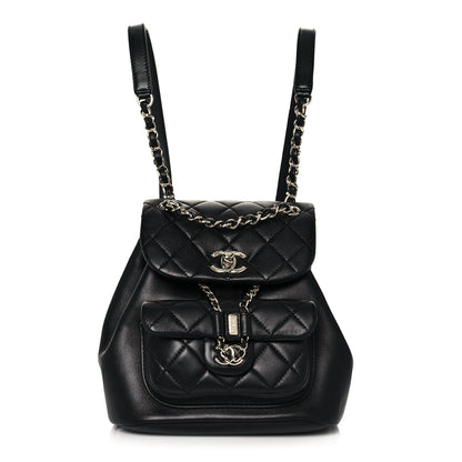 Chanel Lambskin Quilted Small Duma Drawstring Backpack Black 1 of 13