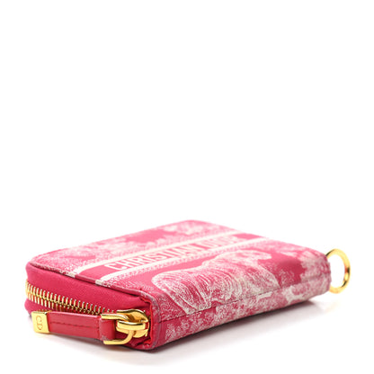 Christian Dior Technical Fabric Embroidered Toile De Jouy DiorTravel Detachable Card Holder Red 4 of 12