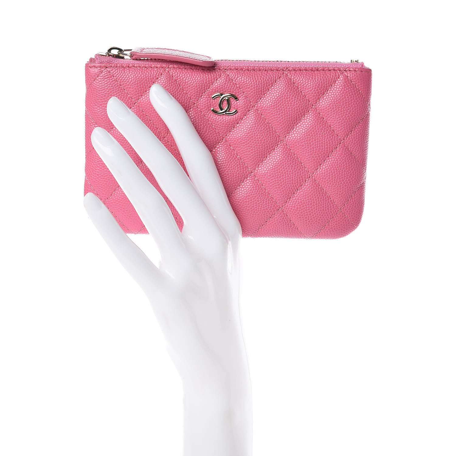 Chanel Caviar Quilted Small Cosmetic Case Pink 2 of 8