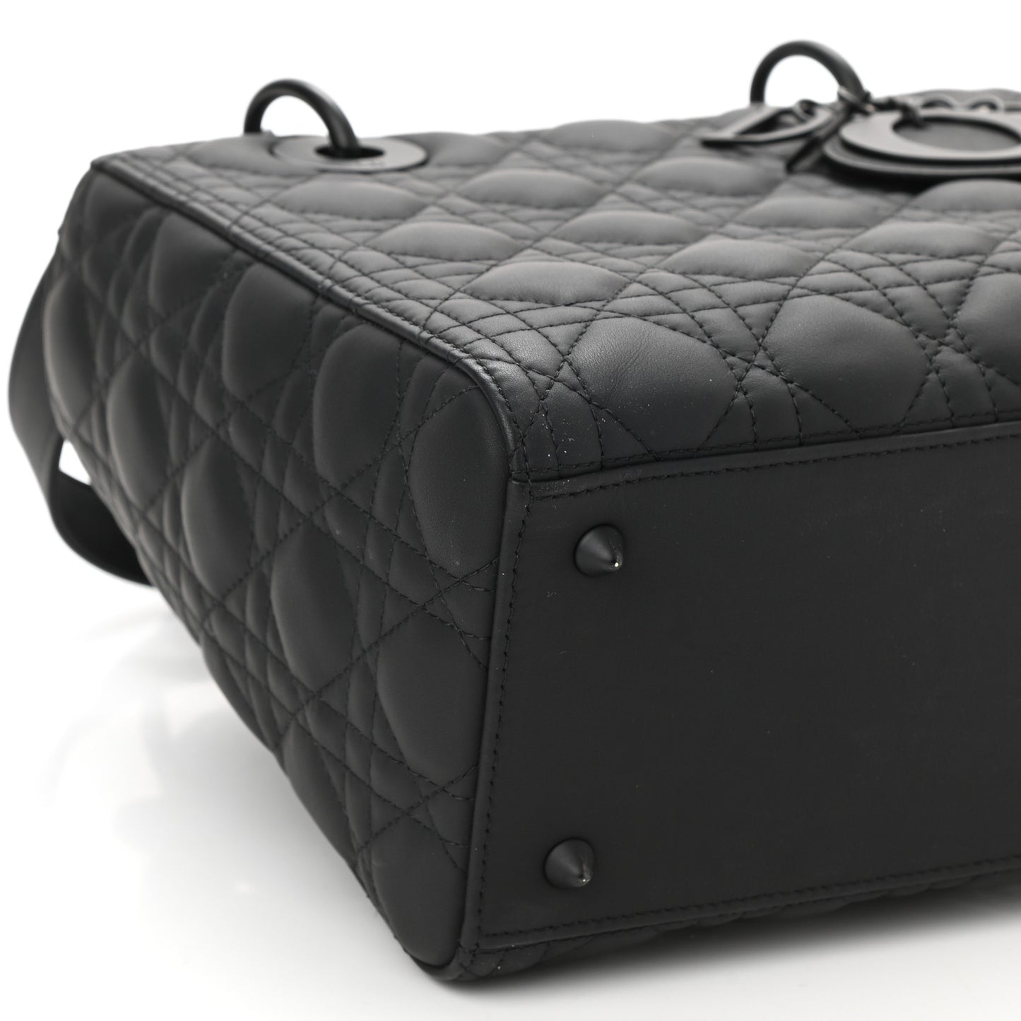 Ultra Matte Calfskin Cannage Medium Lady Dior Black