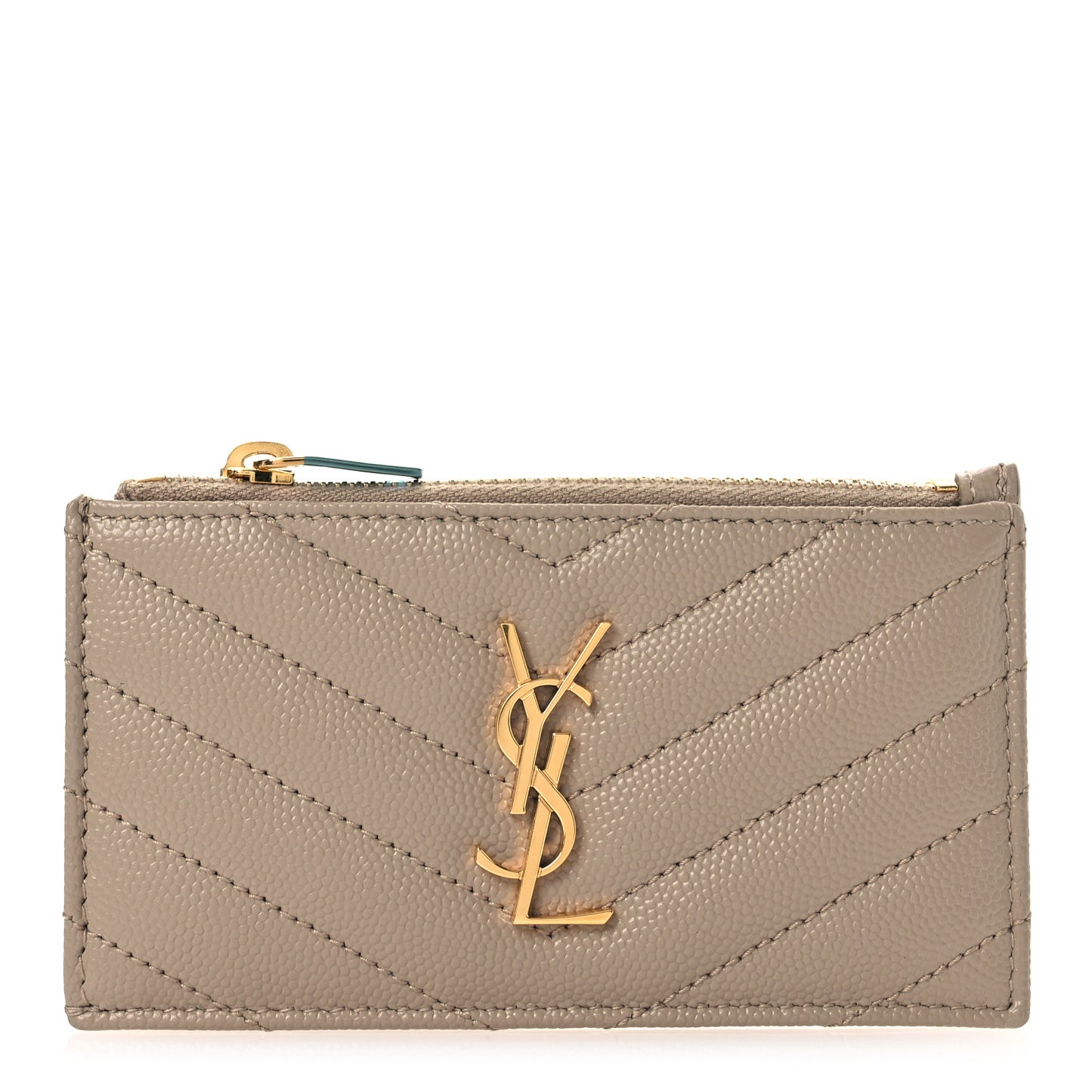 Monogram Grain de Poudre 5 Fragments Zip Pouch Card Holder Dark Beige