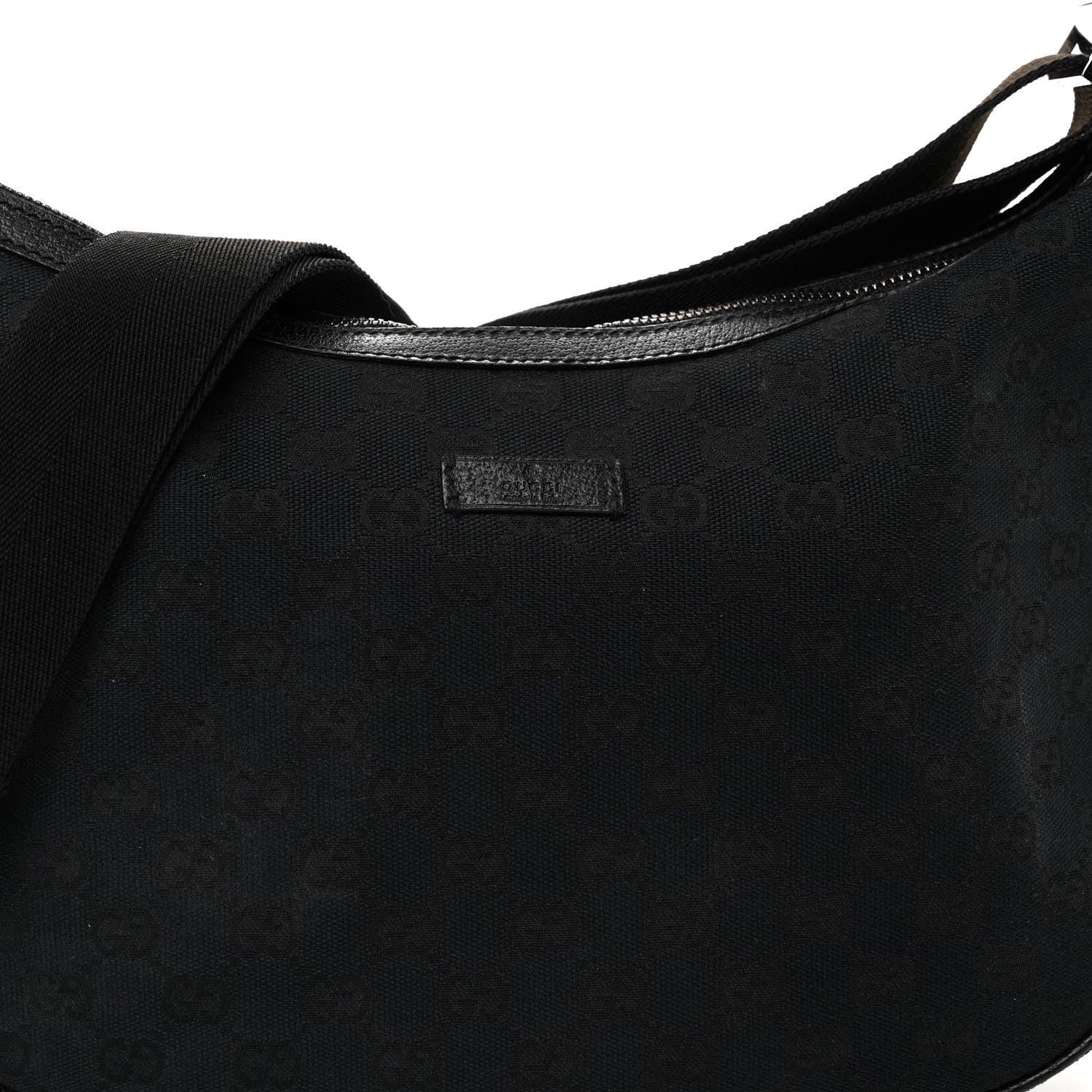 Gucci Monogram Medium Half Moon Hobo Black 8 of 10