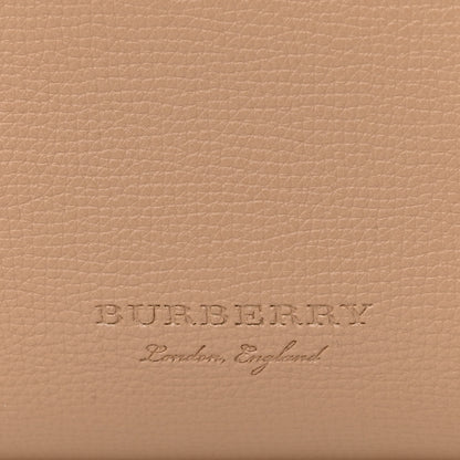 Burberry Grainy Calfskin Haymarket Check Medium Reversible Tote Camel 9 of 16