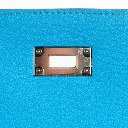 Hermes Chèvre Mysore Kelly Longue Wallet Bleu Azteque 7 of 15