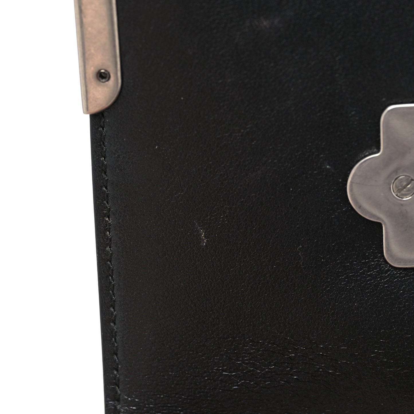 Metallic Vitello Saffiano Cahier Bag Ibisco Black