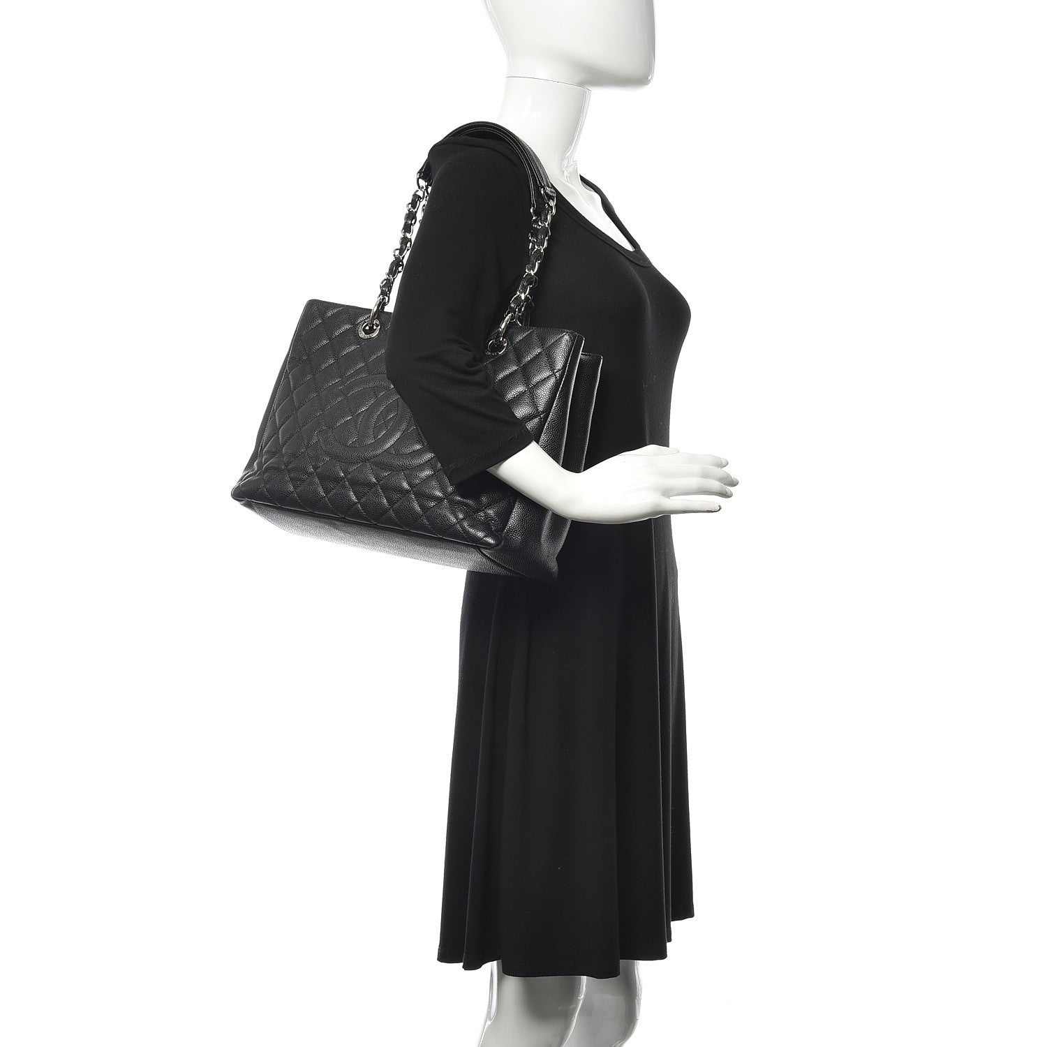 Chanel Caviar Quilted Grand Shopping Tote GST Black 2 of 11