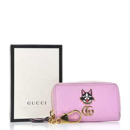 Gucci Dollar Calfskin Bosco Zip Around Key Case Malva 9 of 9