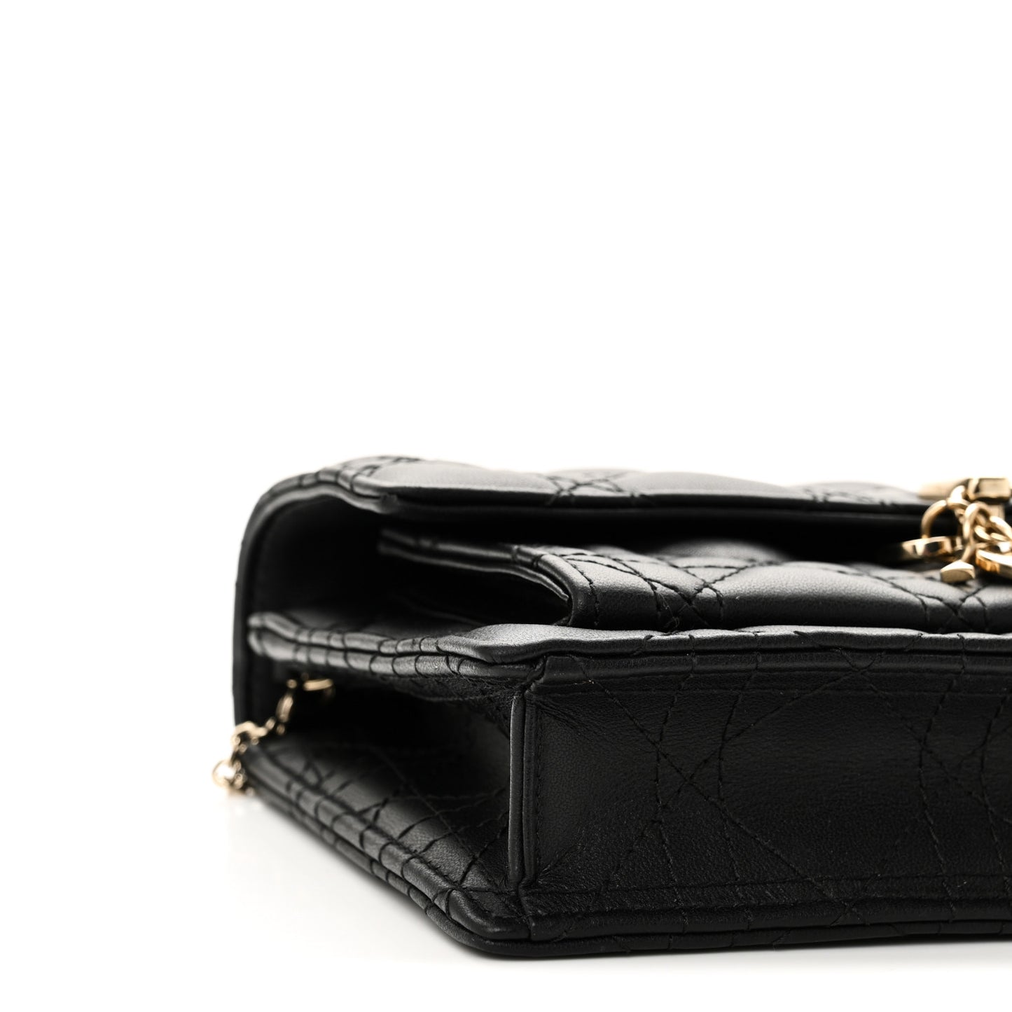 Lambskin Cannage Chain My Dior Daily Chain Pouch Black