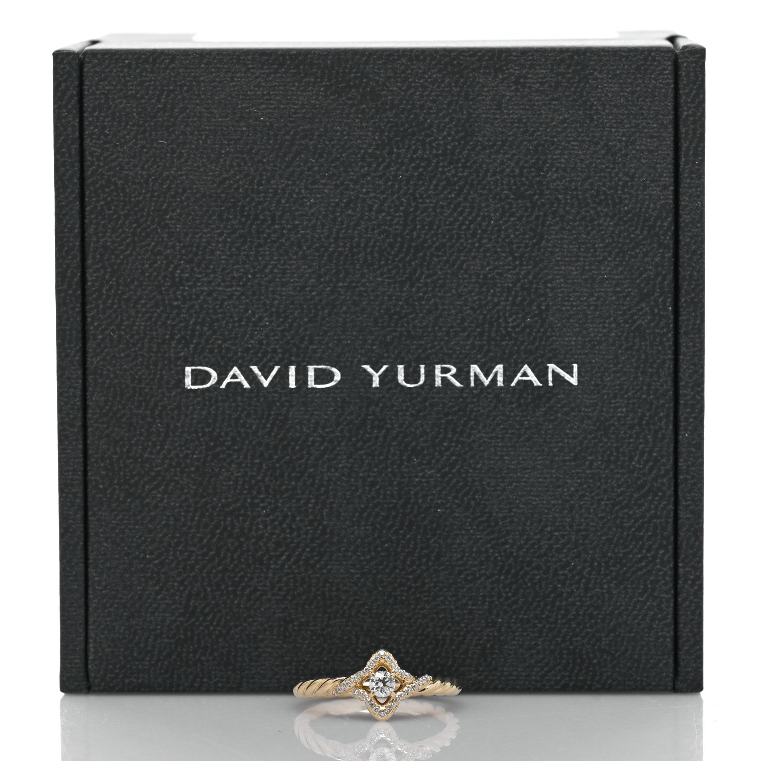 David Yurman 18K Yellow Gold Diamond 9mm Venetian Quatrefoil Ring 52 6 5 of 5