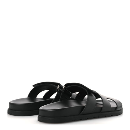 Hermes Calfskin Womens Chypre Sandals 39 Black 5 of 11