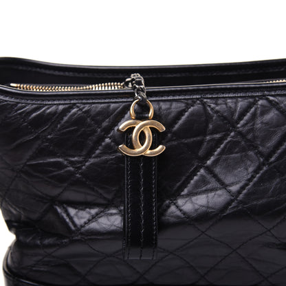 Chanel Aged Calfskin Quilted Medium Gabrielle Hobo Black 17 of 18