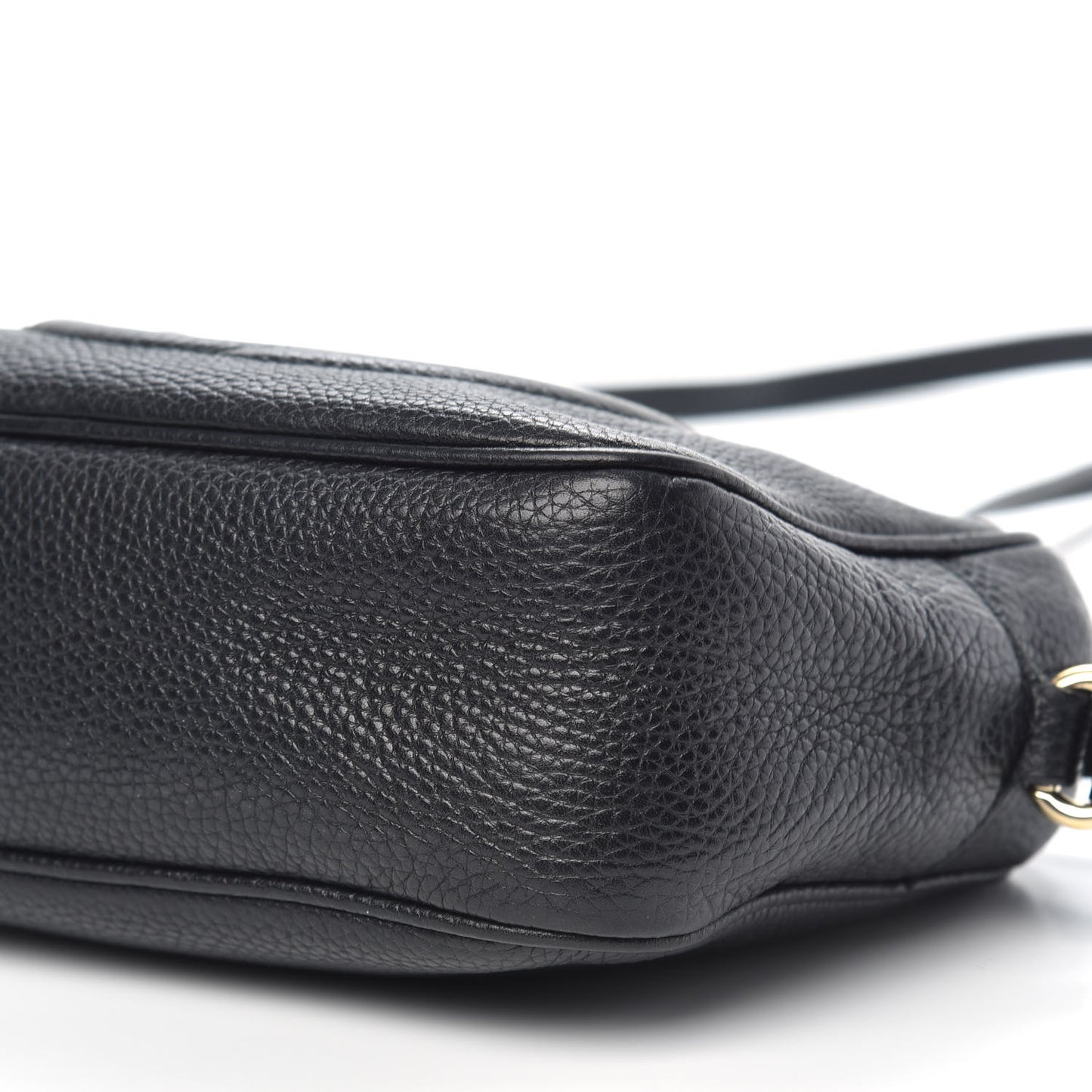 Pebbled Calfskin Small Soho Disco Bag Black