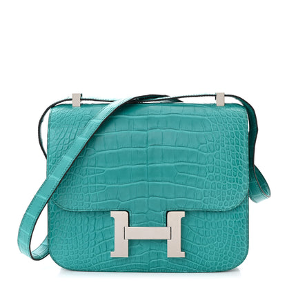 Hermes Matte Alligator Constance 24 Bleu Paon 1 of 11