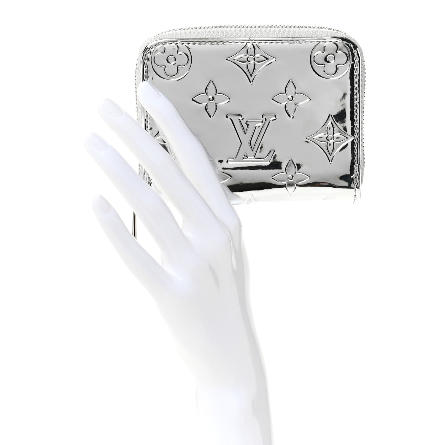 Louis Vuitton Monogram Miroir Zippy Coin Purse Silver 2 of 6