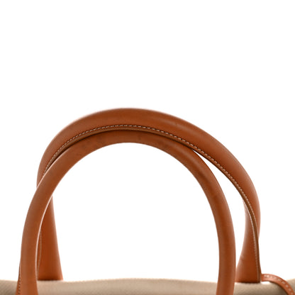 Celine Canvas Calfskin Horizontal Cabas Natural Tan 13 of 14