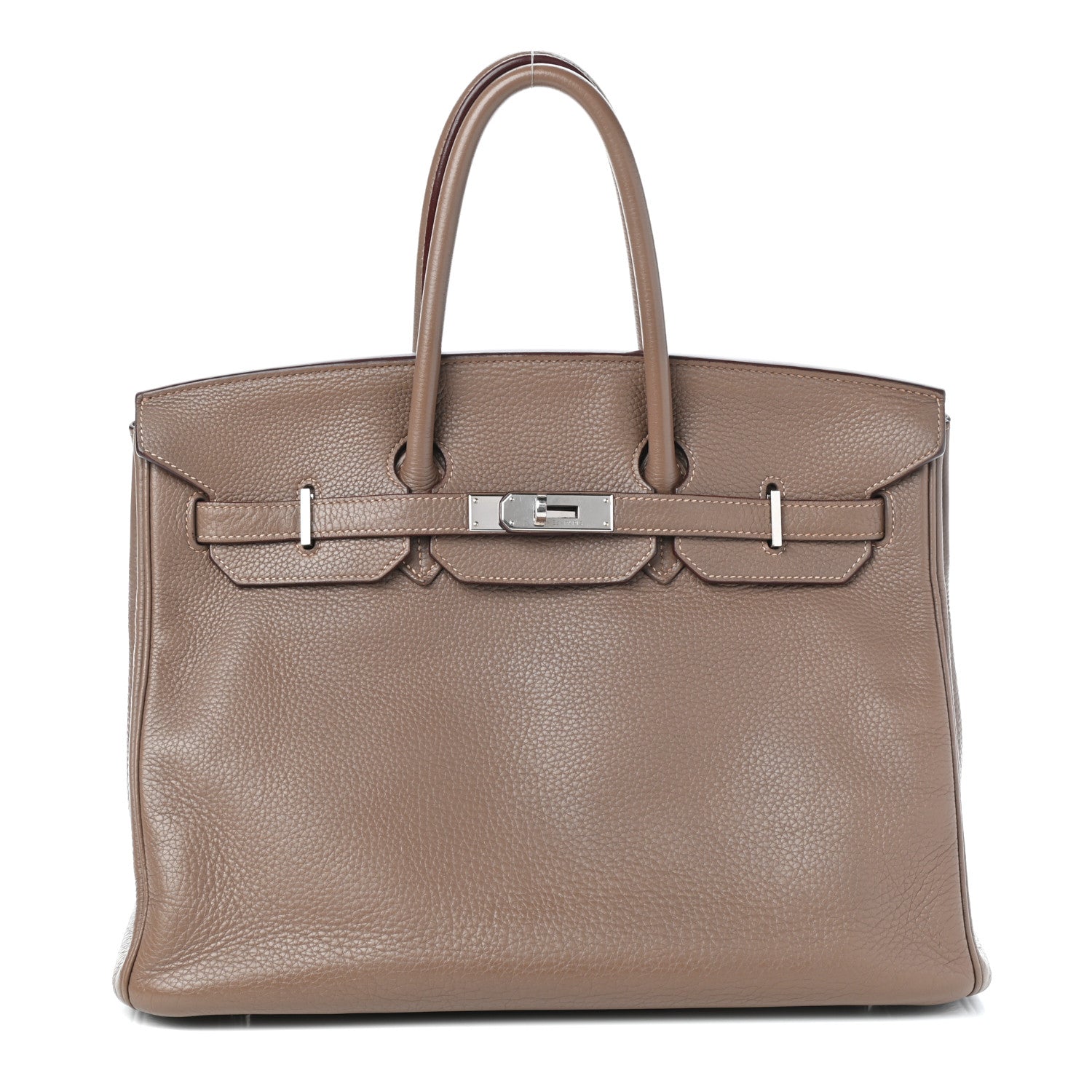 Hermes Taurillon Clemence Birkin 35 Etoupe 1 of 9