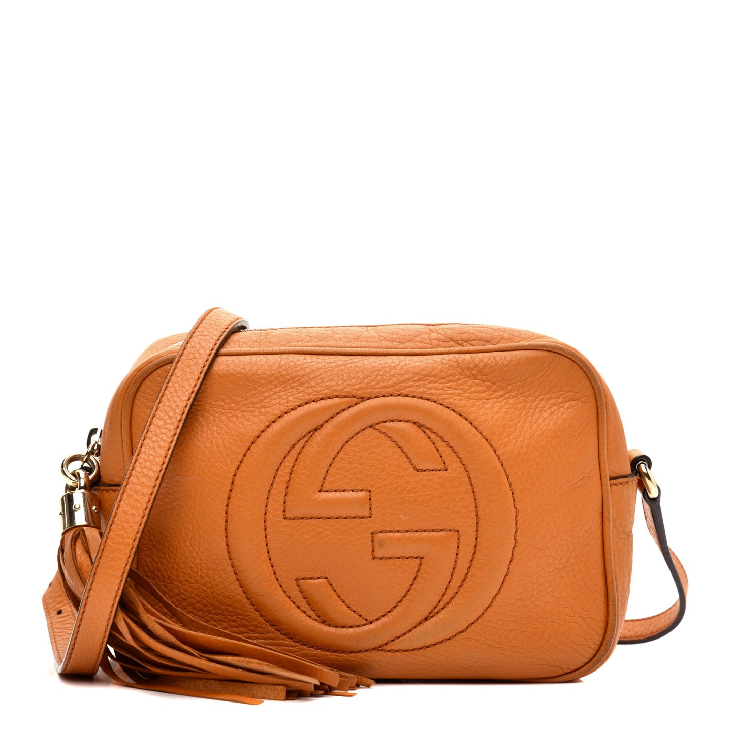 Pebbled Calfskin Small Soho Disco Bag Curcuma