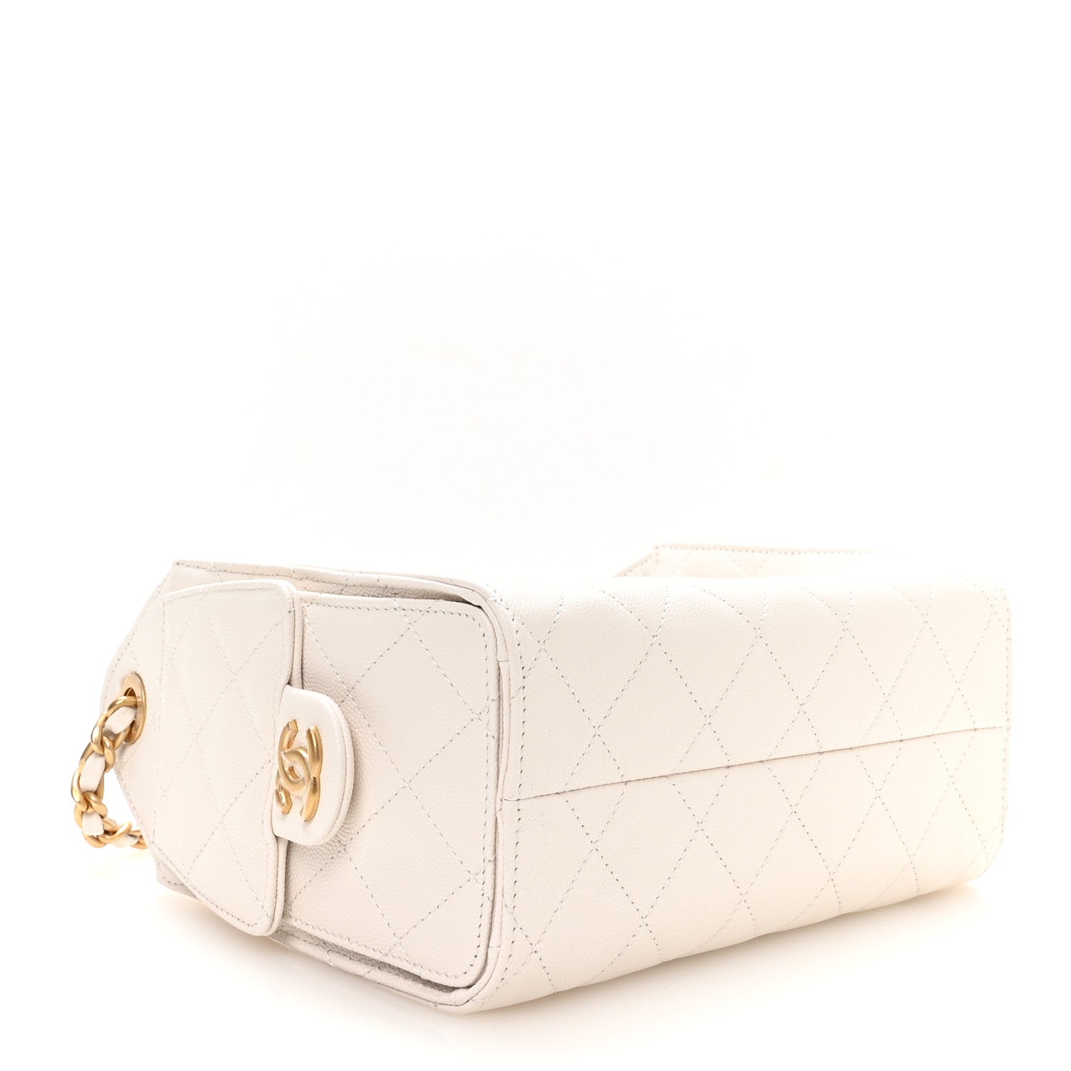 Chanel Caviar Quilted Mini Chanel 25 Handbag White 4 of 11