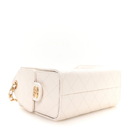 Chanel Caviar Quilted Mini Chanel 25 Handbag White 4 of 11