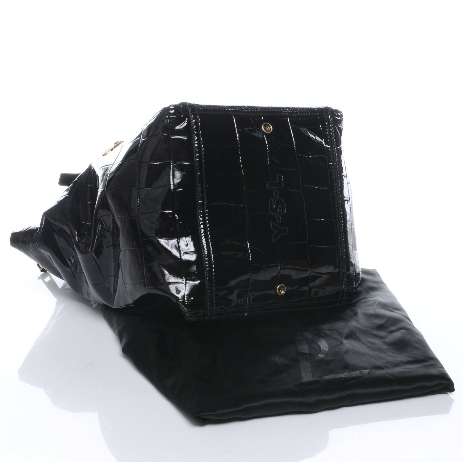 Saint Laurent Patent Croc Medium Downtown Black 4 of 7